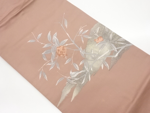 金彩柘榴模様織出し名古屋帯